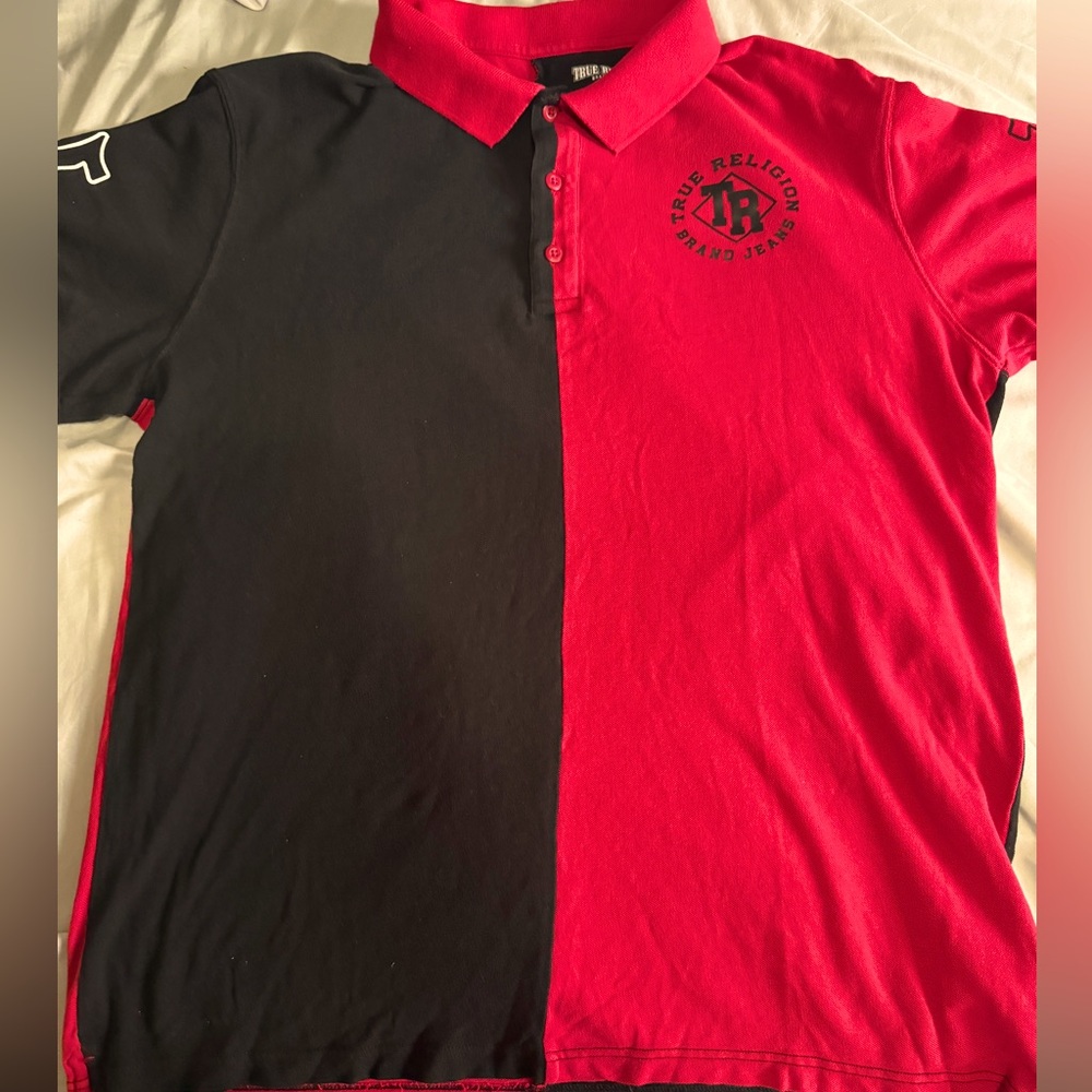 Vintage True Religion Half Polo Short Sleeve Shirt XXL
Black/Red